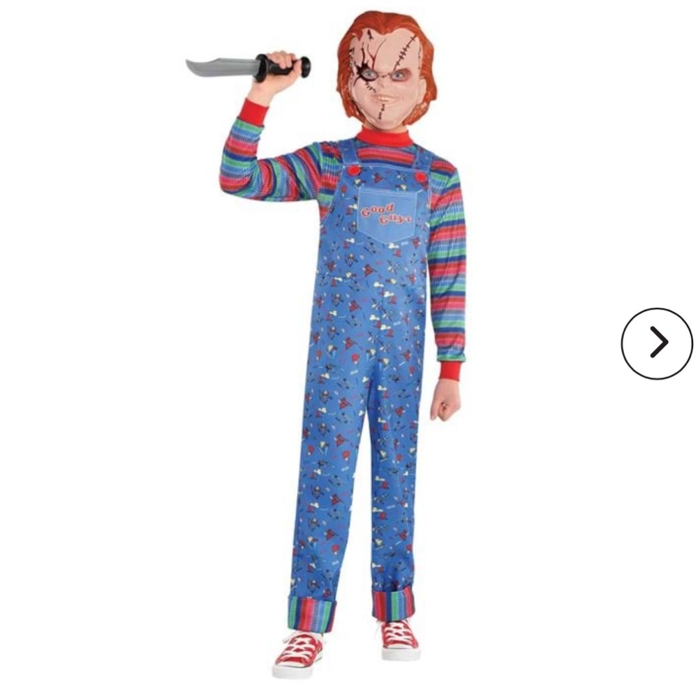 Scary Chucky Costume Boys Large 12-14 Halloween Horror Killer Doll Mask